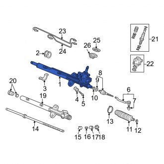 New OEM Genuine Acura, Rack and Pinion Assembly - Part # 06536S3M505RM