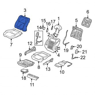 New OEM Genuine Acura, Front Right Seat Back Cushion Cover - Part # 04811S3MA70ZB