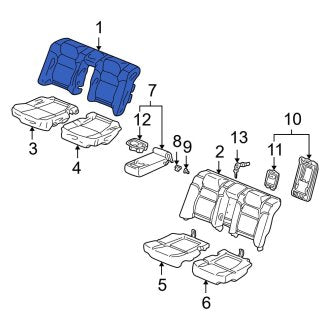 New OEM Genuine Acura, Rear Seat Back Cushion Cover - Part # 82121S3MA61ZC