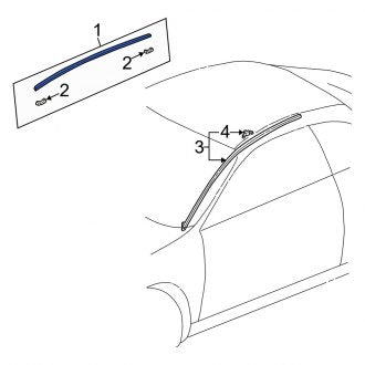 New OEM Genuine Acura, Right Roof Molding - Part # 74306S3MA00ZB