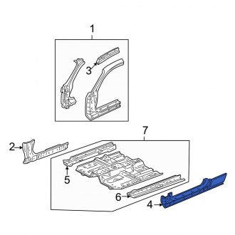 New OEM Genuine Acura, Left Outer Rocker Panel - Part # 04641S3MA00ZZ