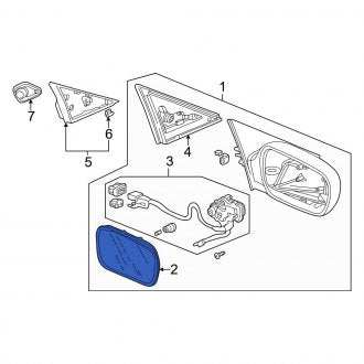 New OEM Genuine Acura, Front Left Door Mirror Glass - Part # 76253S3MA21