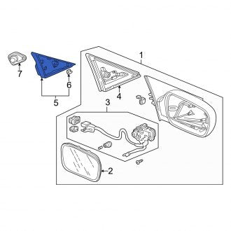 New OEM Genuine Acura, Front Left Door Mirror Cover - Part # 76271S3MA00ZB