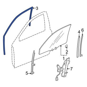 New OEM Genuine Acura, Left Upper Window Channel - Part # 72275S3MA01