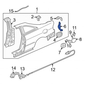 New OEM Genuine Acura, Rear Right Outer Quarter Panel Extension - Part # 63323S3MA00ZZ