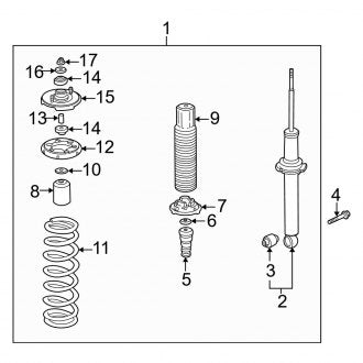 New OEM Genuine Acura, Rear Suspension Strut and Coil Spring Assembly - Part # 52610S3MA01