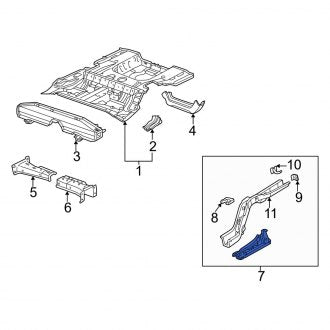 New OEM Genuine Acura, Rear Right Frame Side Member Assembly - Part # 65610S3MA00ZZ