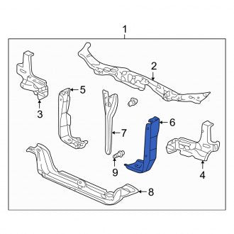 New OEM Genuine Acura, Front Left Radiator Support Side Panel - Part # 60414S3VA01ZZ