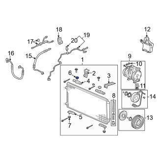 New OEM Genuine Acura, Upper A/C Condenser Bracket Insulator - Part # 80175S0XA01