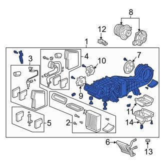 New OEM Genuine Acura, Rear HVAC Unit Case Assembly - Part # 79502S3VA53