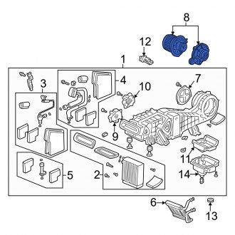 New OEM Genuine Acura, Rear HVAC Blower Motor Assembly - Part # 79503S3VA51