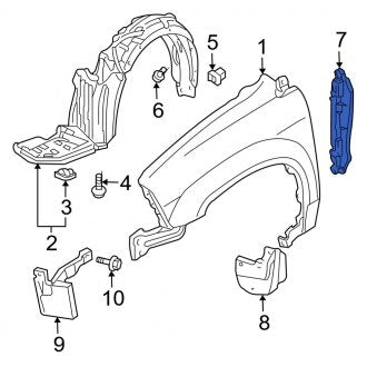 New OEM Genuine Acura, Rear Right Fender Liner Seal - Part # 74105S3VA00