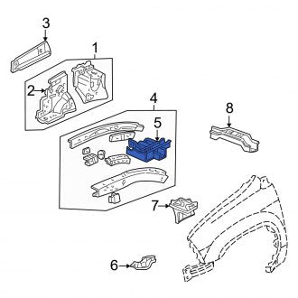 New OEM Genuine Acura, Front Left Fender Outrigger - Part # 04605S3VA00ZZ