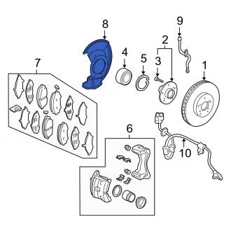 New OEM Genuine Acura, Front Right Brake Dust Shield - Part # 45255S0X010