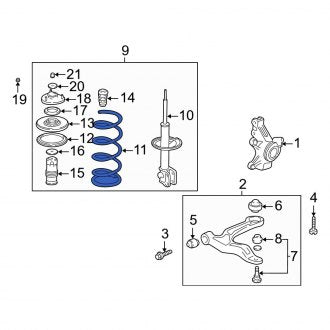 New OEM Genuine Acura, Front Coil Spring - Part # 51401S3VA06