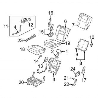 New OEM Genuine Acura, Center Right Seat Back Recliner Adjustment Handle Cap - Part # 81328S3VA11ZA