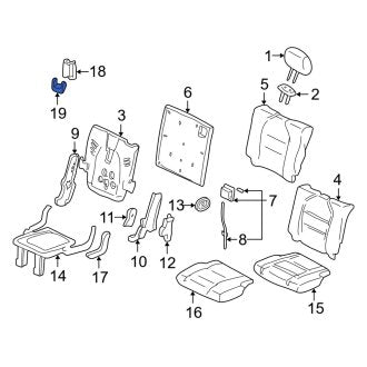 New OEM Genuine Acura, Rear Lower Seat Latch Cover - Part # 82195S3VA00ZB