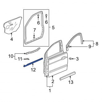 New OEM Genuine Acura, Front Left Door Seal - Part # 72350S3VA01