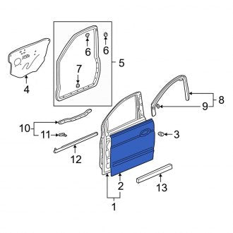 New OEM Genuine Acura, Front Left Outer Door Outer Panel - Part # 67151S3VA00ZZ