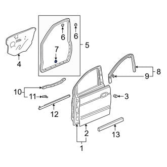 New OEM Genuine Acura, Front Lower Door Seal Clip - Part # 72326S0XA01