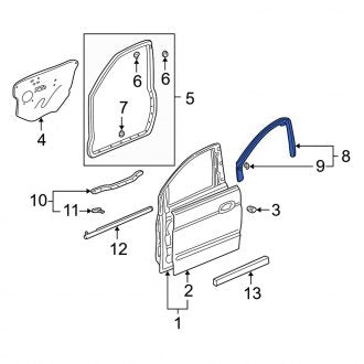 New OEM Genuine Acura, Front Right Upper Door Seal - Part # 72325S3VA01