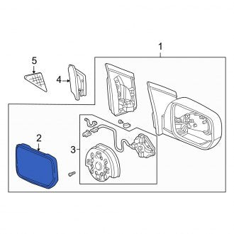 New OEM Genuine Acura, Front Left Door Mirror Glass - Part # 76253S3VA11