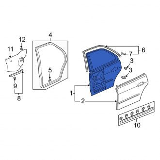 New OEM Genuine Acura, Rear Right Door Shell - Part # 67510S3VA90ZZ