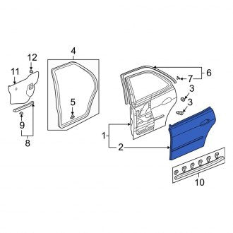 New OEM Genuine Acura, Rear Left Outer Door Outer Panel - Part # 67651S3VA01ZZ