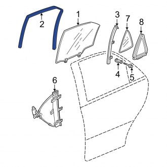 New OEM Genuine Acura, Rear Right Window Channel - Part # 72735S3VA01