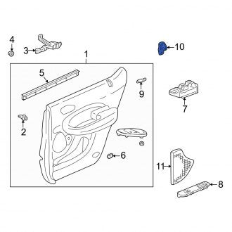 New OEM Genuine Acura, Rear Door Lock Knob Bezel - Part # 83508S3MA00ZE