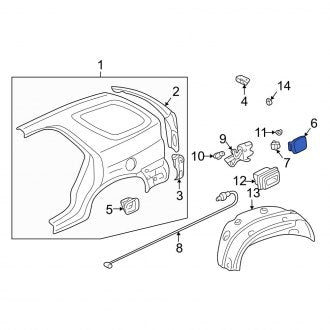 New OEM Genuine Acura, Rear Fuel Filler Door - Part # 63910S3VA02ZZ