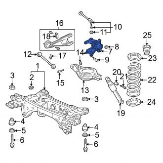 New OEM Genuine Acura, Rear Left Suspension Knuckle - Part # 52215S9VA00