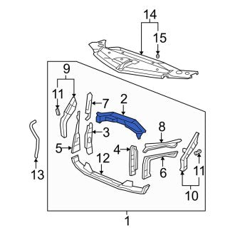 New OEM Genuine Acura, Front Upper Radiator Support Tie Bar - Part # 04602STXA00ZZ