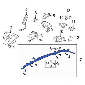 New OEM Genuine Acura, Right Curtain Air Bag - Part # 78870STXA82