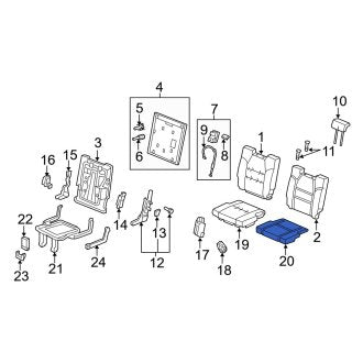 New OEM Genuine Acura, Rear Right Seat Cushion Pad - Part # 82132STXL02