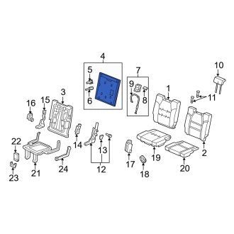 New OEM Genuine Acura, Rear Right Seat Back Panel - Part # 82127STXA01ZB