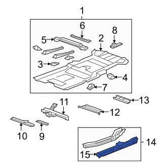 New OEM Genuine Acura, Right Inner Rocker Panel - Part # 65140STXA02ZZ