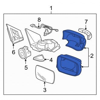 New OEM Genuine Acura, Front Left Door Mirror Housing - Part # 76251STXA01ZA