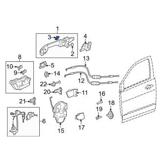 New OEM Genuine Acura, Left Outer Exterior Door Handle Grommet - Part # 72181S5DA01