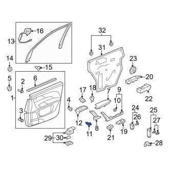 New OEM Genuine Acura, Right Interior Door Pull Handle Cap - Part # 83530STXA11ZB