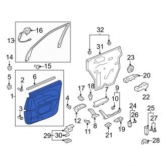 New OEM Genuine Acura, Front Left Inner Door Interior Trim Panel - Part # 83551STXA12ZA