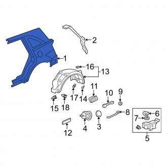 New OEM Genuine Acura, Rear Right Quarter Panel - Part # 04636STX405ZZ