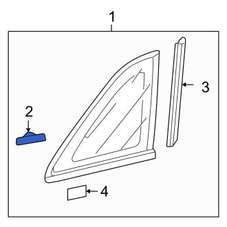 New OEM Genuine Acura, Quarter Panel Glass Clip - Part # 91506S47003