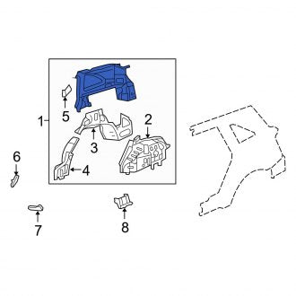 New OEM Genuine Acura, Rear Left Quarter Panel - Part # 04646STX405ZZ