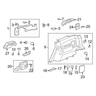 New OEM Genuine Acura, Quarter Panel Trim Cap - Part # 84627STXA01ZB