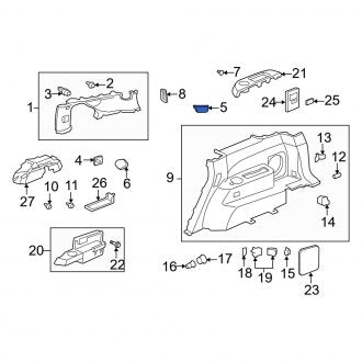 New OEM Genuine Acura, Quarter Panel Trim Cap - Part # 72122S7S003ZM