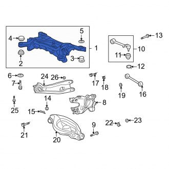 New OEM Genuine Acura, Rear Suspension Subframe Crossmember - Part # 50300STXA02