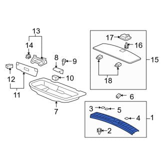 New OEM Genuine Acura, Rear Liftgate Trim Scuff Plate - Part # 84640STXA02ZA