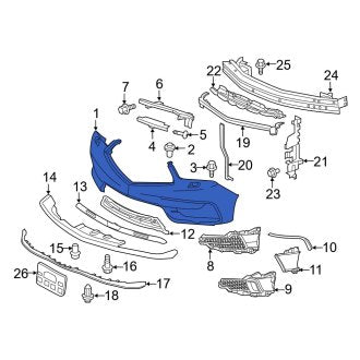 New OEM Genuine Acura, Front Upper Bumper Cover - Part # 04711TZ5A70ZZ