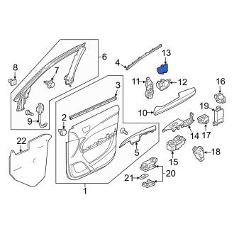 New OEM Genuine Acura, Rear Right Interior Door Handle Screw Cap - Part # 83512TZ5A00ZB